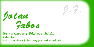 jolan fabos business card